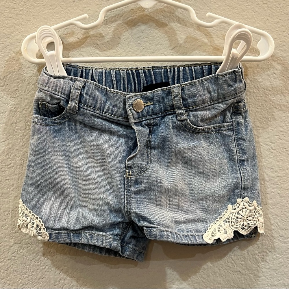 OshKosh - 18m Girls’ Denim Shorts with Lace Trim